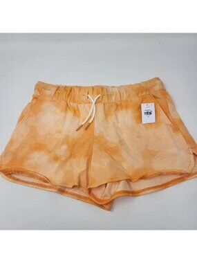 Old Navy Orange Tie-Dye Cotton Blend Kids Girls Shorts Size M Elastic Waist NWT